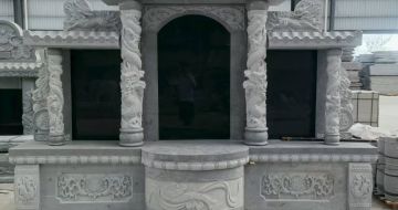 杭州 芝麻灰高档墓碑，土墓，可定制