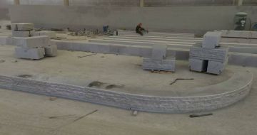 杭州 芝麻白整石坐凳（光面+自然面）