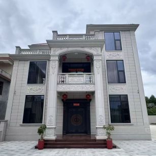 杭州 芝麻白石材别墅干挂案例展示