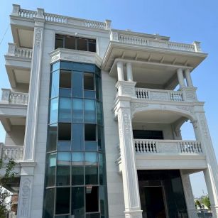 杭州 芝麻白花岗岩别墅外墙干挂效果展示