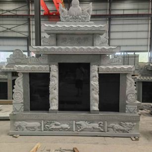 杭州 芝麻灰高档墓碑、土墓，一套也支持定做