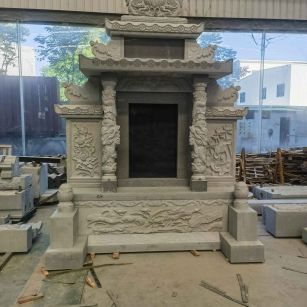 杭州 芝麻灰高档墓碑、土墓，一套也支持定做