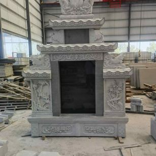 杭州 芝麻灰高档墓碑、土墓，一套也支持定做