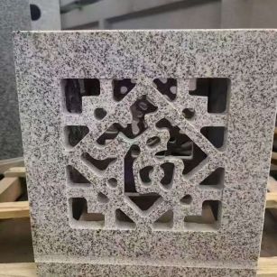杭州 芝麻白花岗岩镂空雕花灯笼