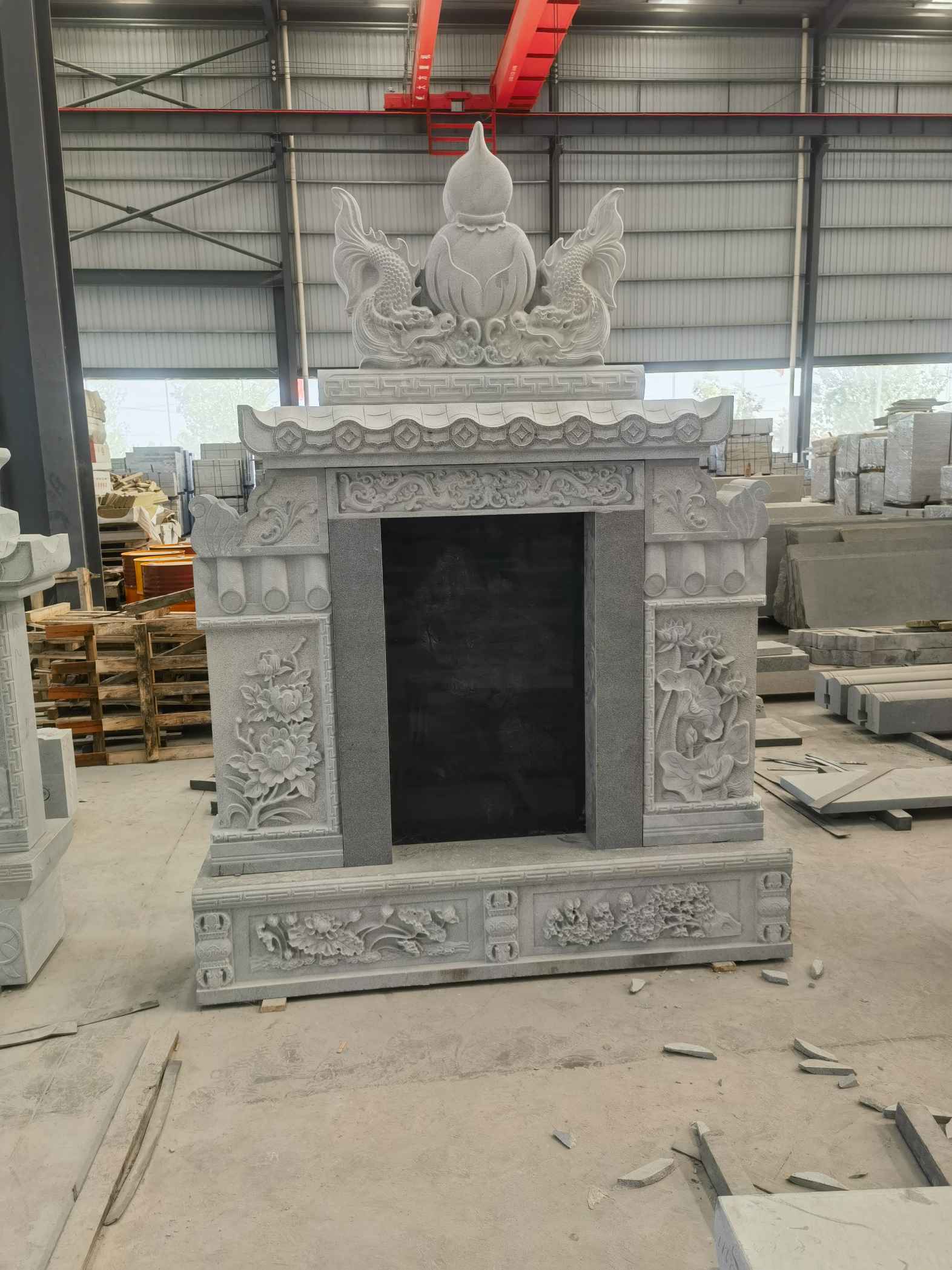 杭州 芝麻灰高档墓碑、土墓，一套也支持定做