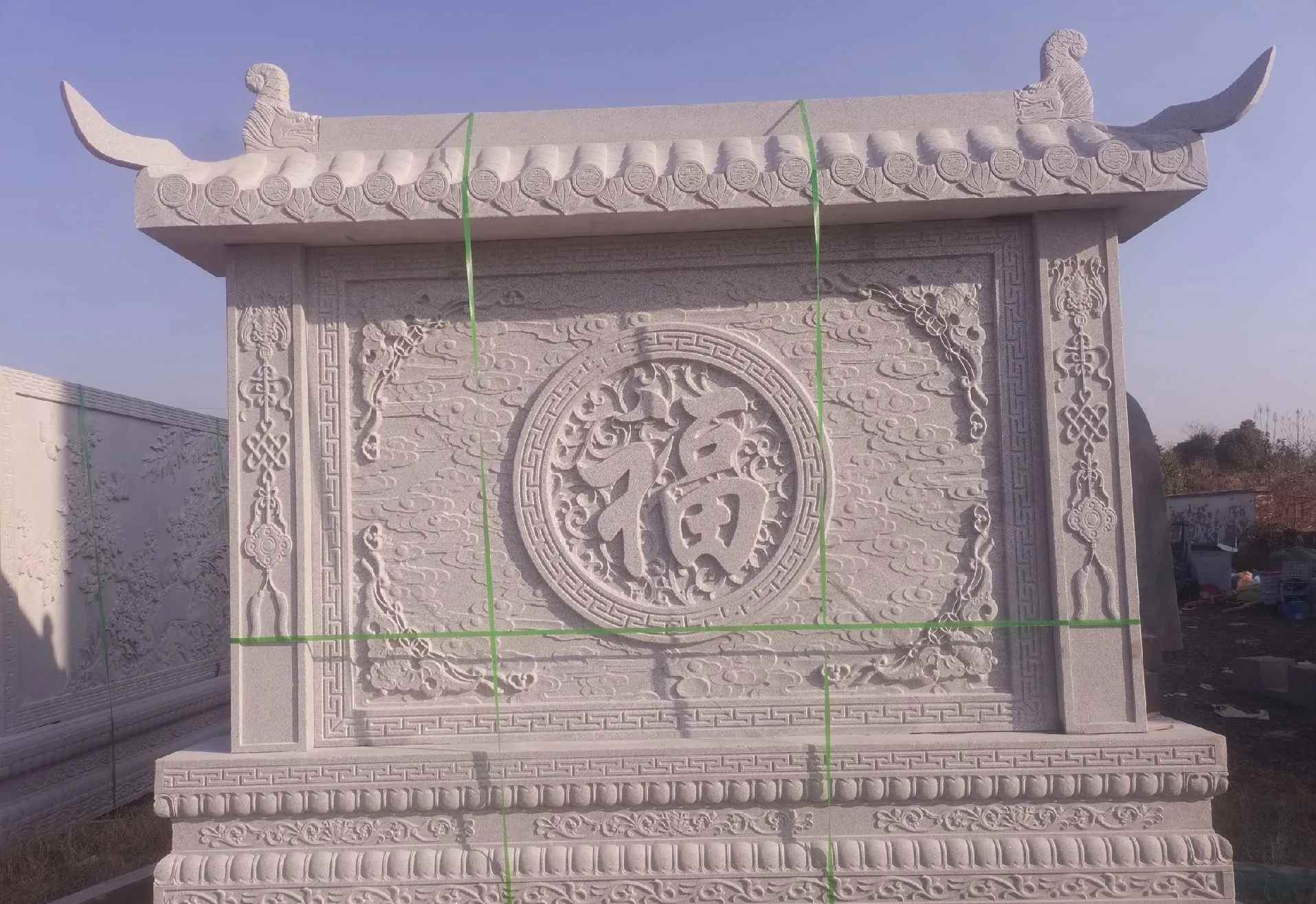 杭州 芝麻白花岗岩屏风，照壁，影壁