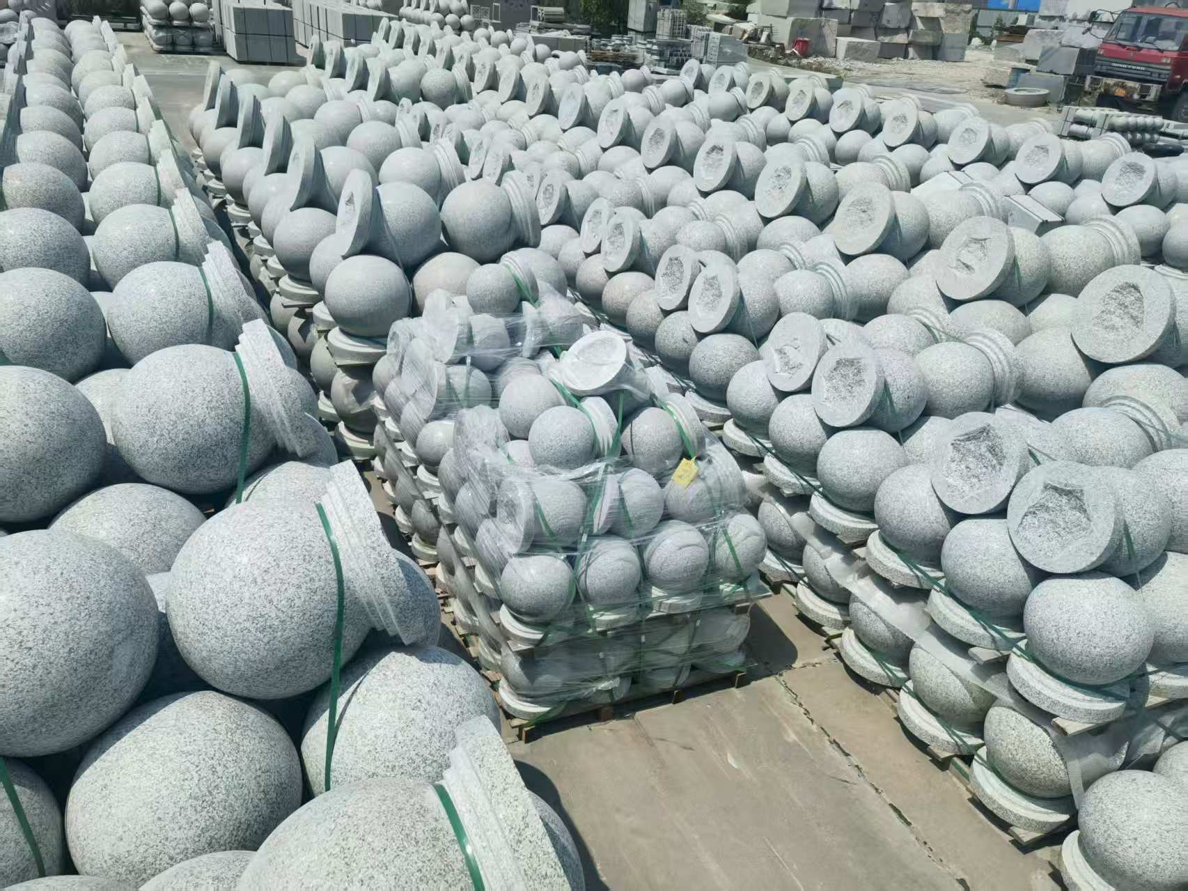 杭州 花岗岩实心圆球，石球，挡车球，挡车石，车止石，路障石。