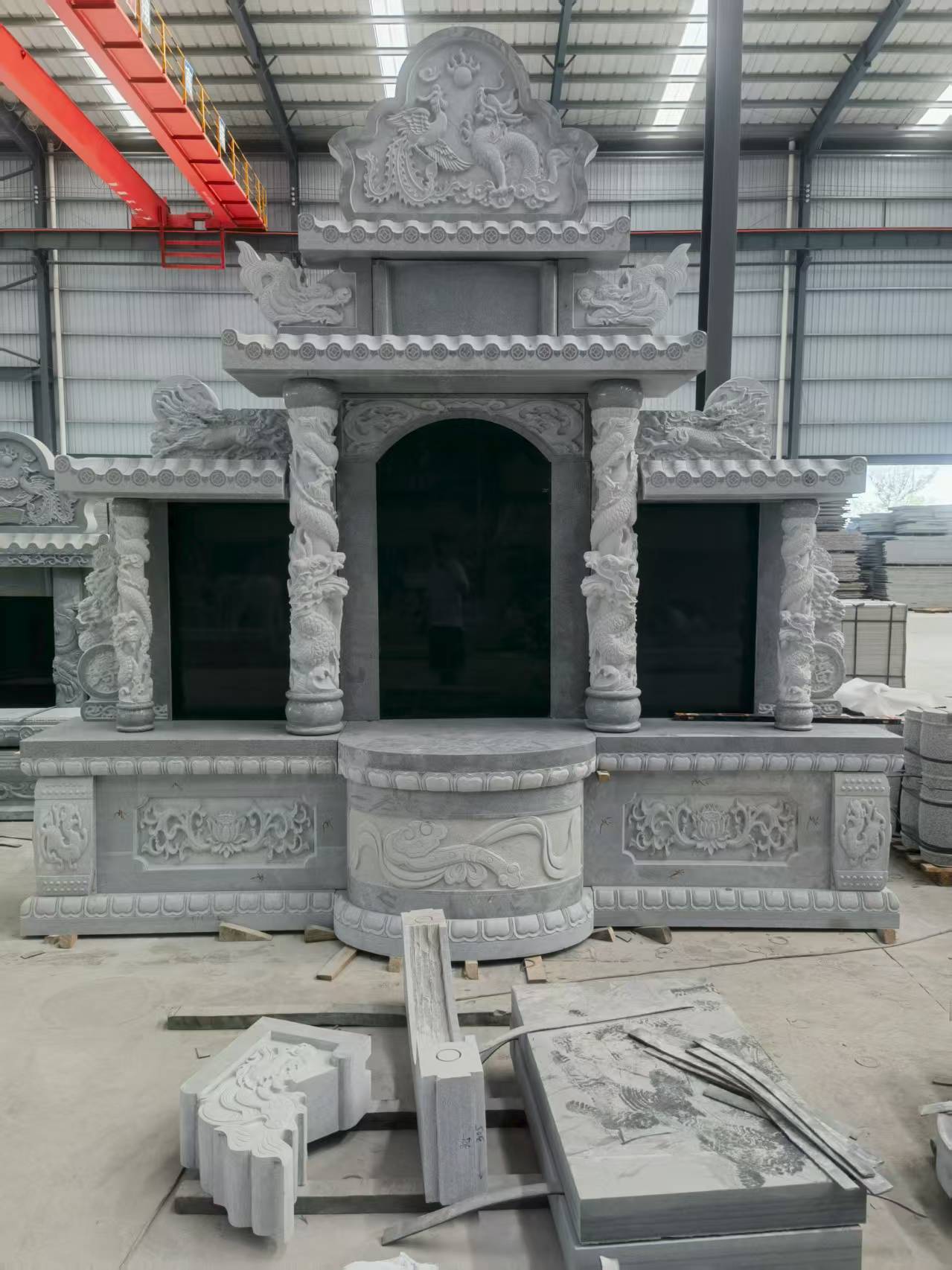 杭州 芝麻灰高档墓碑，土墓，可定制